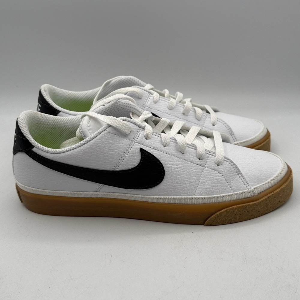 Nike Court Legacy NN Womens 10 White Black Gum Yellow Sneakers DH3161-109